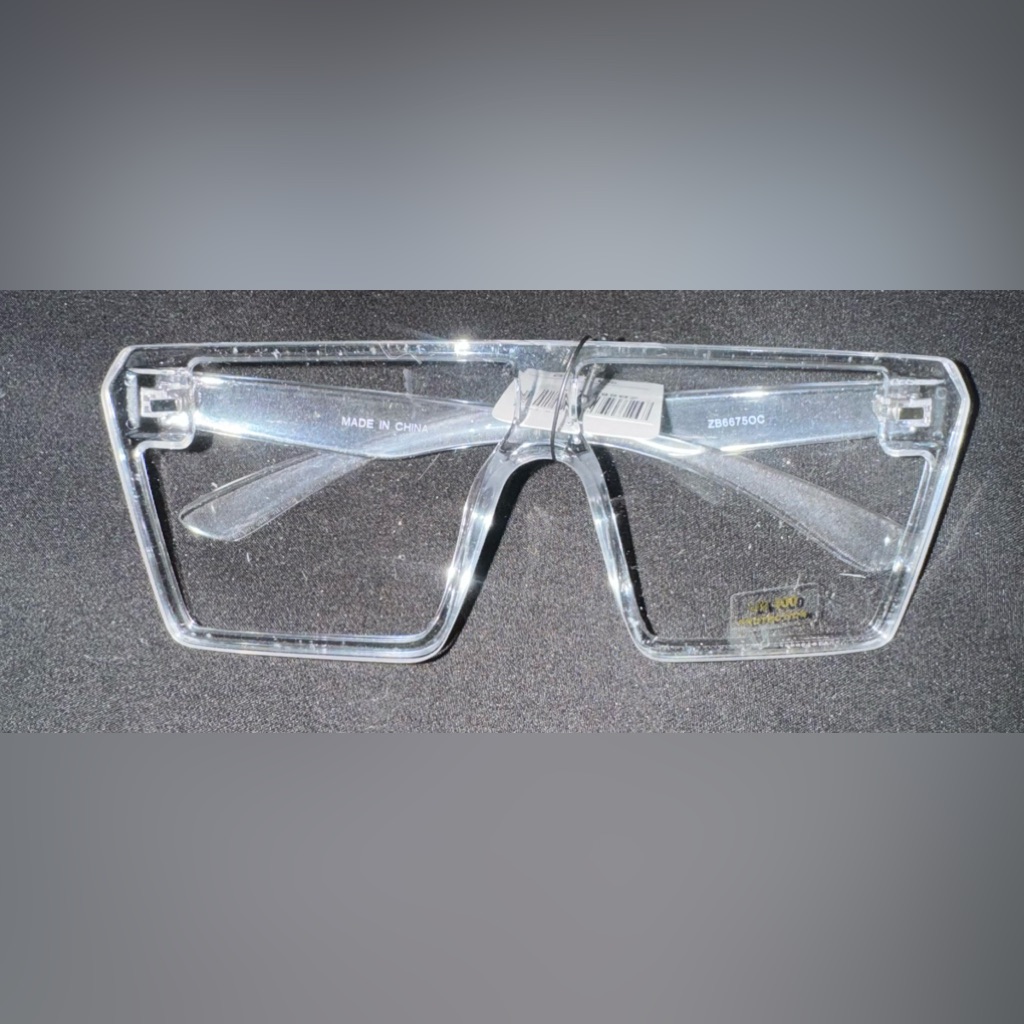 New With Tickets Clear Oversized Casual Sunglasses